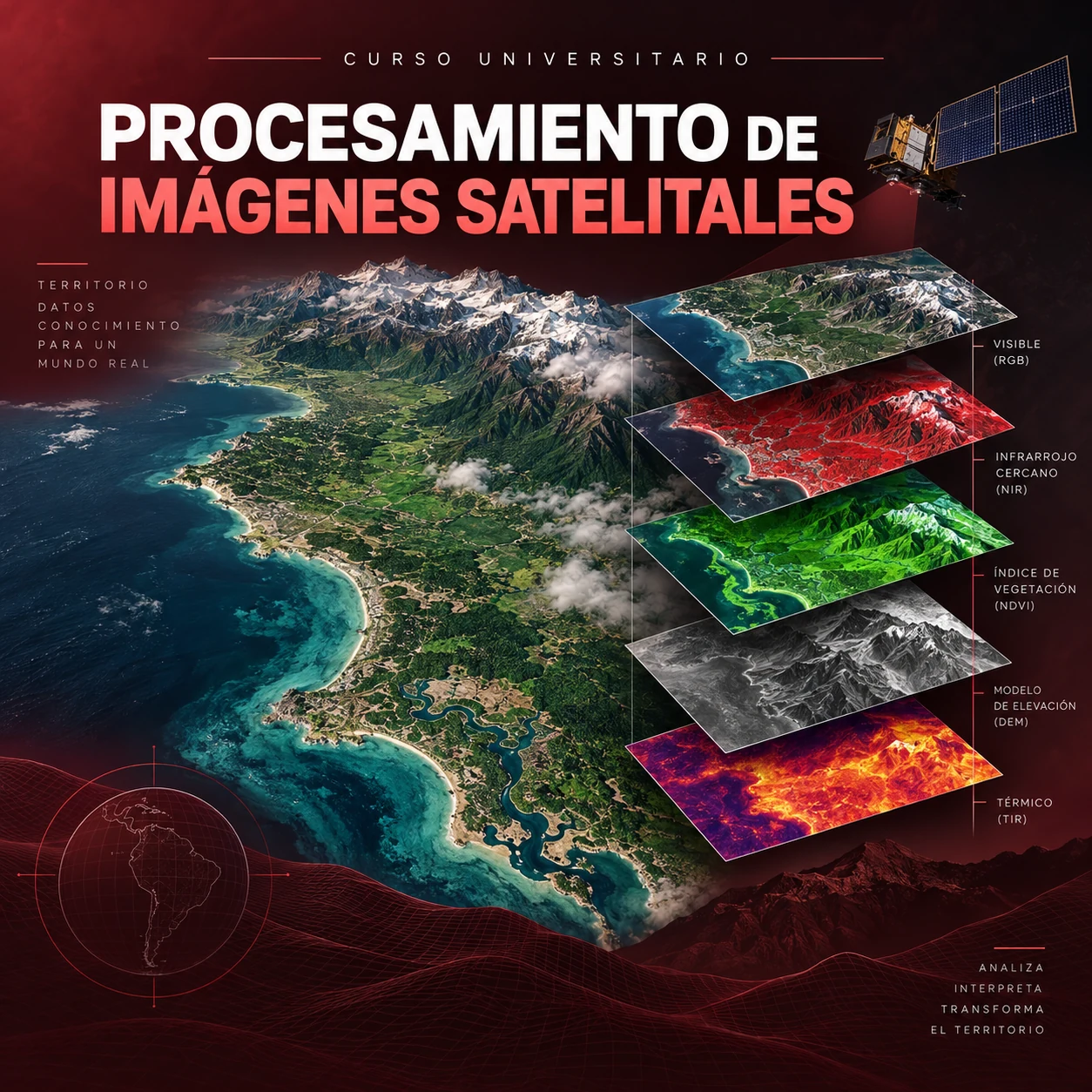 Ilustración de procesamiento multiespectral de imágenes