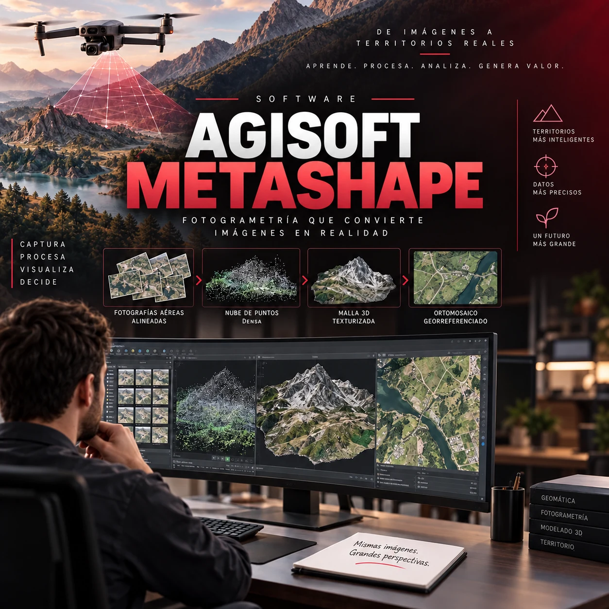 Dron, nube de puntos y reconstrucción fotogramétrica para Agisoft Metashape