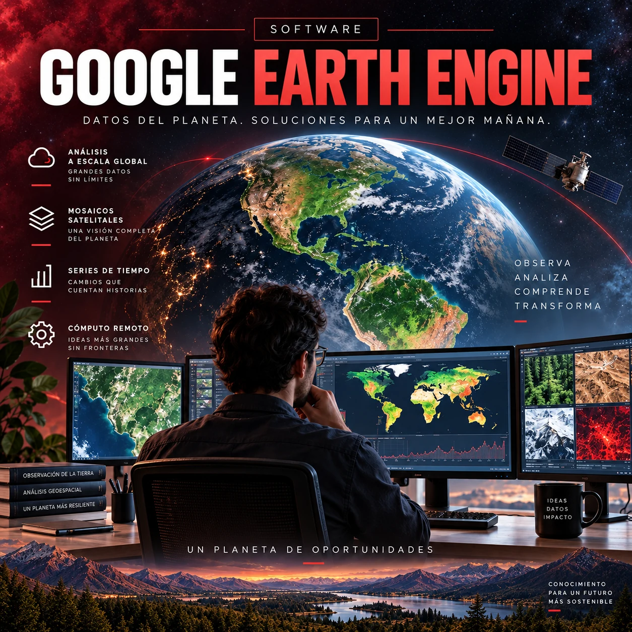 Representación visual de Google Earth Engine