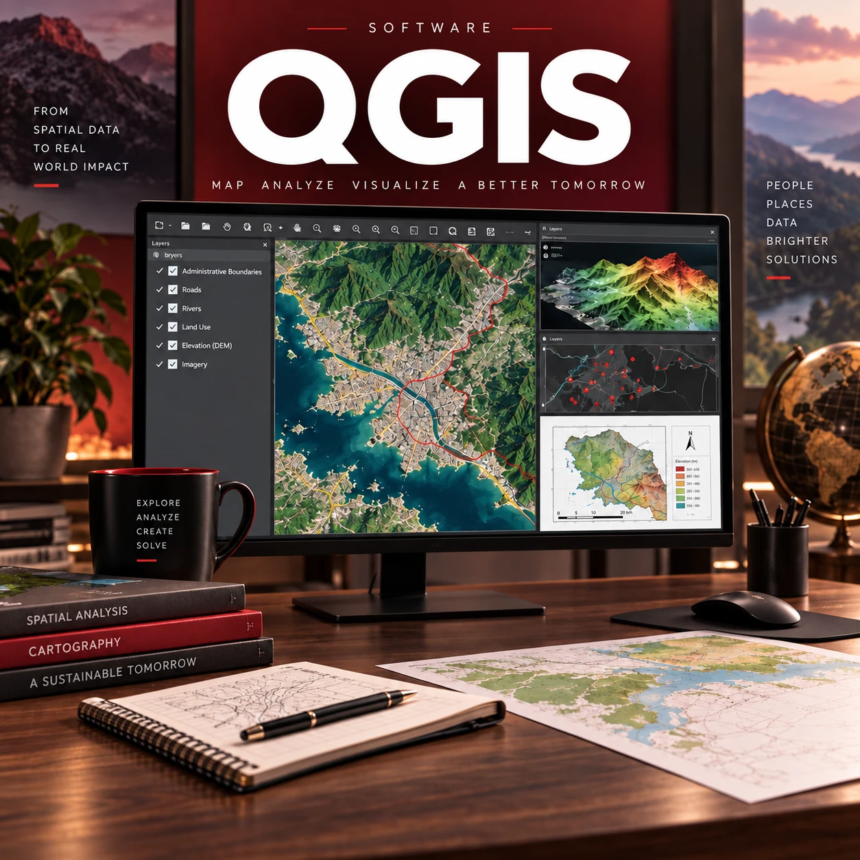 Representación visual de QGIS