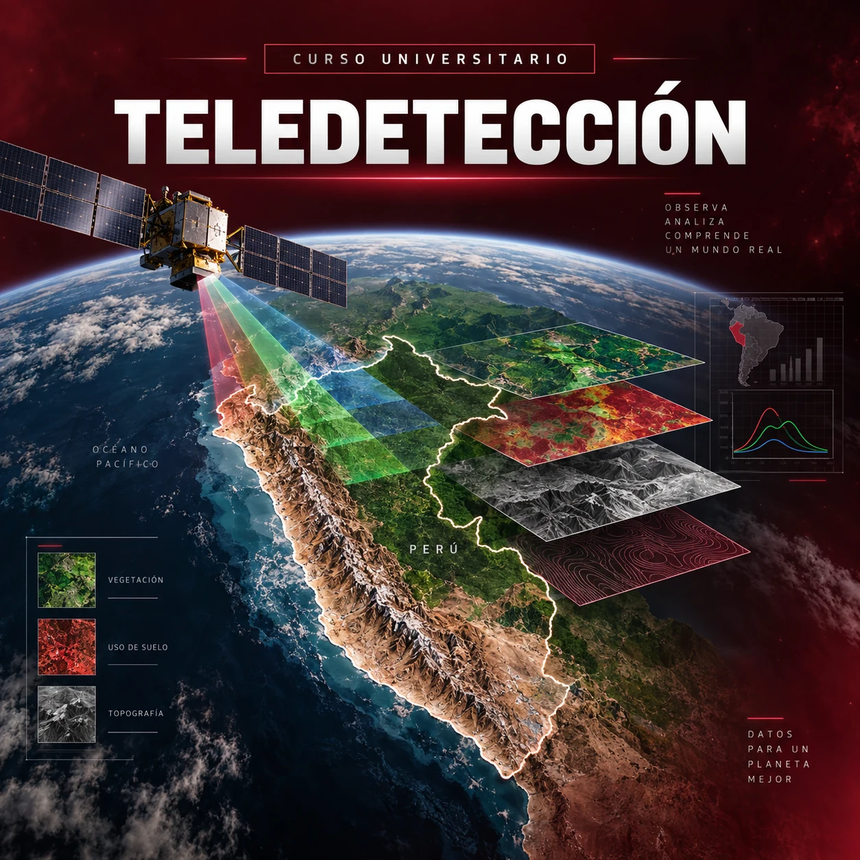 Ilustración de un satélite de observación terrestre